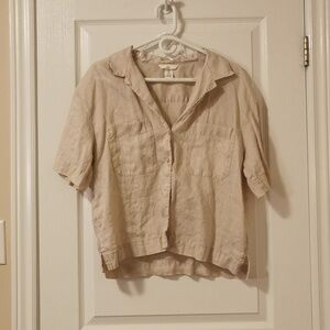Beige linen blouse